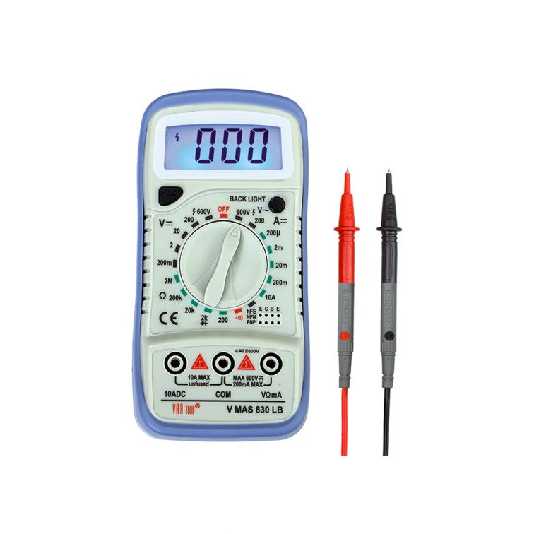 VAR TECH V Mas 830 LB 600V AC/DC 10A DC Digital Multimeter VAR TECH V Mas 830 LB 600V AC/DC 10A DC Digital Multimeter